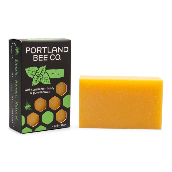 Portland Bee Co. All Natural Beeswax and Super Bloom Honey Bar Soap - Mint 135
