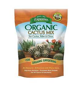 Espoma Organic Cactus Potting Soil Mix, Natural & Organic Soil for Cactus, Succulent, Palm, and Citrus Grown in containers Both Indoors and Outdoors, 8 qt, Pack of 1 CA4