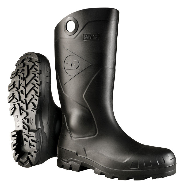 DUNLOP Protective Footwear, Chesapeake plain toe Black Amazon, 100% Waterproof PVC, Lightweight and Durable, 8677577.09, Size 9 US