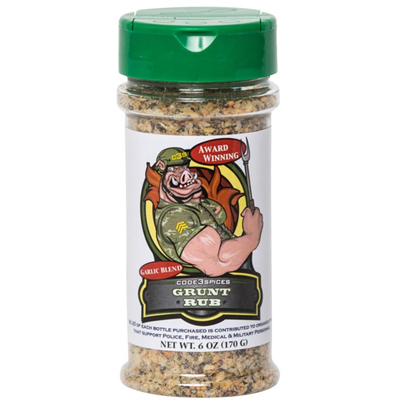 Code 3 Spices, Rub Grunt, 6 Ounce
