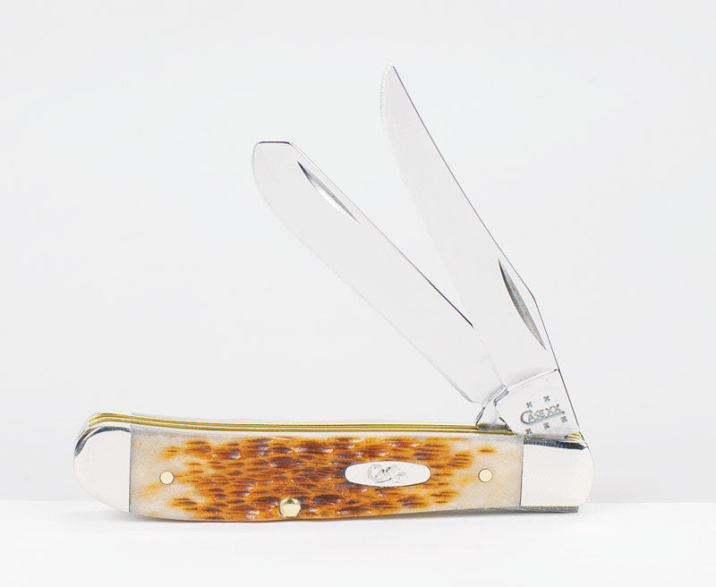 Case XX WR Pocket Knife Amber Bone Mini Trapper Item #013 - (6207 SS) - Length Closed: 3 1/2 Inches …