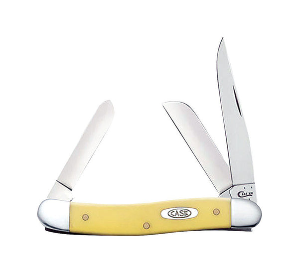 Case XX WR Pocket Knife Yellow Synthetic Medium Stockman SS Item #80035 - (3318 SS) - Length Closed: 3 5/8 Inches