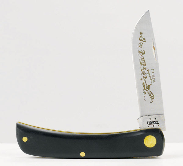 Case WR XX Pocket Knife Sod Buster Junior Jet Black Synthetic Item #095 - (2137 SS) - Length Closed: 3 5/8 Inches