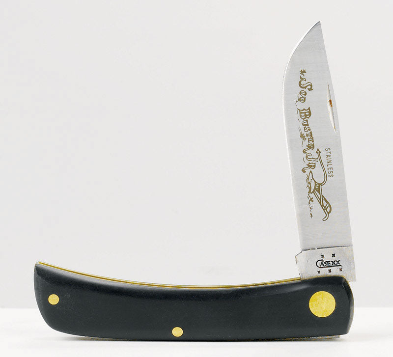 Case WR XX Pocket Knife Sod Buster Junior Jet Black Synthetic Item #095 - (2137 SS) - Length Closed: 3 5/8 Inches
