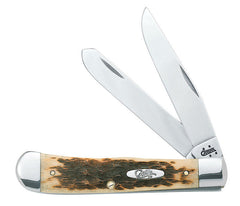 Case XX WR Pocket Knife Amber Jigged Bone Trapper Item #164 - (6254 SS) - Length Closed: 4 1/8 Inches