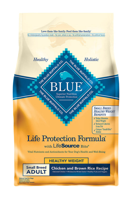 Blue Buffalo Life Protection Formula Natural Adult Small Breed Healthy Weight Dry Dog Food, Chicken and Brown Rice 6-lb