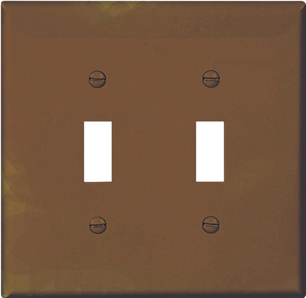 COOPER WIRING DEVICES, PJ2B, WALLPLATE 2G TOGGLE POLYMID BR
