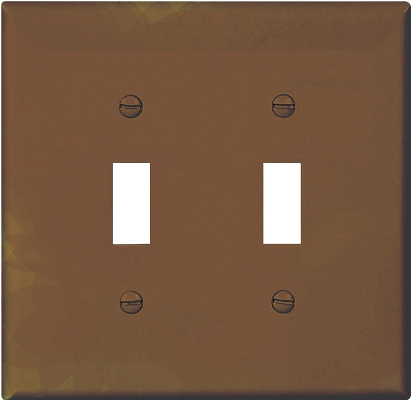 COOPER WIRING DEVICES, PJ2B, WALLPLATE 2G TOGGLE POLYMID BR