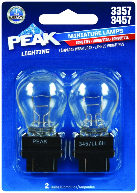 PEAK Halogen Parking/Stop/Tail/Turn Miniature Automotive Bulb 3357 3457