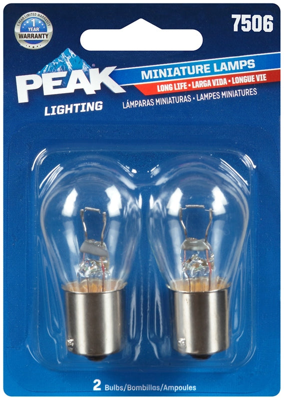 PEAK Miniature 13.5 Volt S8 Automotive Bulb 2 pk 7506 7506LL-BPP