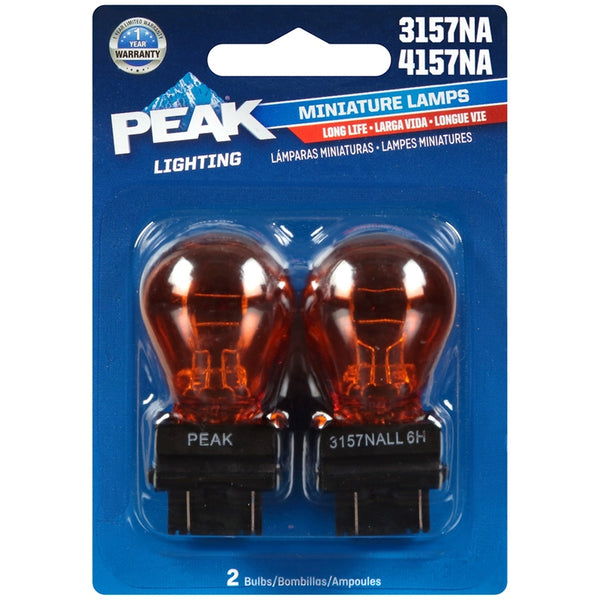 PEAK Miniature 12.8 Volt S8 Automotive Bulb 2 pk 3157NA/4157NA 3157NALL-BPP