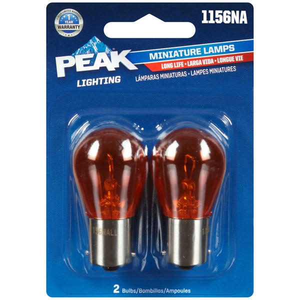 Peak Miniature 12.8 volt S8 Automotive Bulb 2 pk 1156NA 1156NALL-BPP