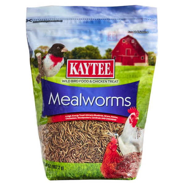 Kaytee Wild Bird Food Mealworms For Bluebirds, Wrens, Robins, Chickadees, Woodpeckers, Cardinals & Chickens, 2 Pound 100527190