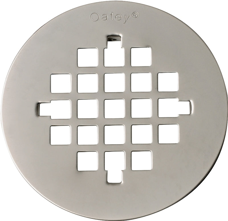Oatey 42018 Screw-Tite Round Strainer, 4-1/4 in Diameter, Stainless Steel, Brushed, 4-1/4"", Satin Nickel