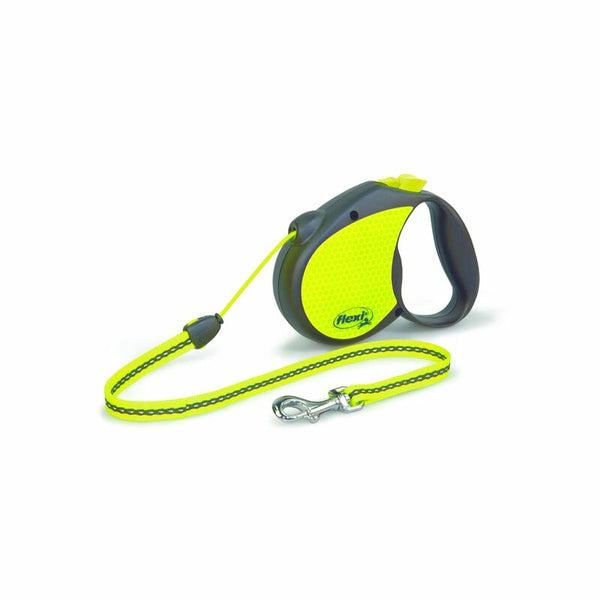 Flexi Neon Retractable Dog Leash (Cord) 16 ft, Medium, Black/Neon Yellow PN2.266.S NEO15