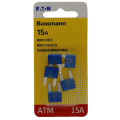 Bussman BP/ATM-15 RP 15 Amp Mini Fuses 5 Count
