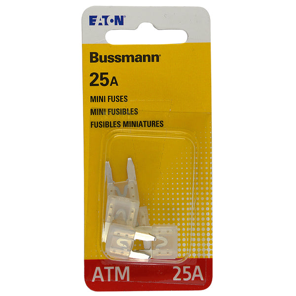 Bussmann BP/ATM-25-RP ATM Automotive Blade Fuse (25 Amp (Card)), 5 Pack