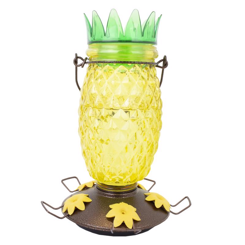 Perky-Pet 9110-2 Pineapple Top-Fill Glass Hummingbird Feeder – 28 oz