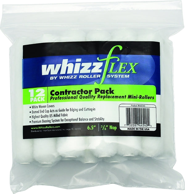 Work Tools International 6-1/2" x 3/8" Nap Work Tools 44540 Whizz White Woven Mini-Roller Cover 12-Pack