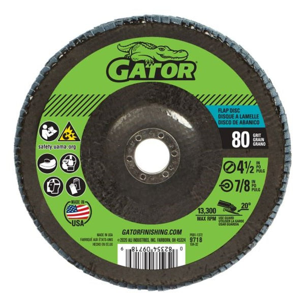 Gator Finishing 9718 80 Grit Aluminum Oxide Grinding and Sharpening (1 Pack), 4.5"