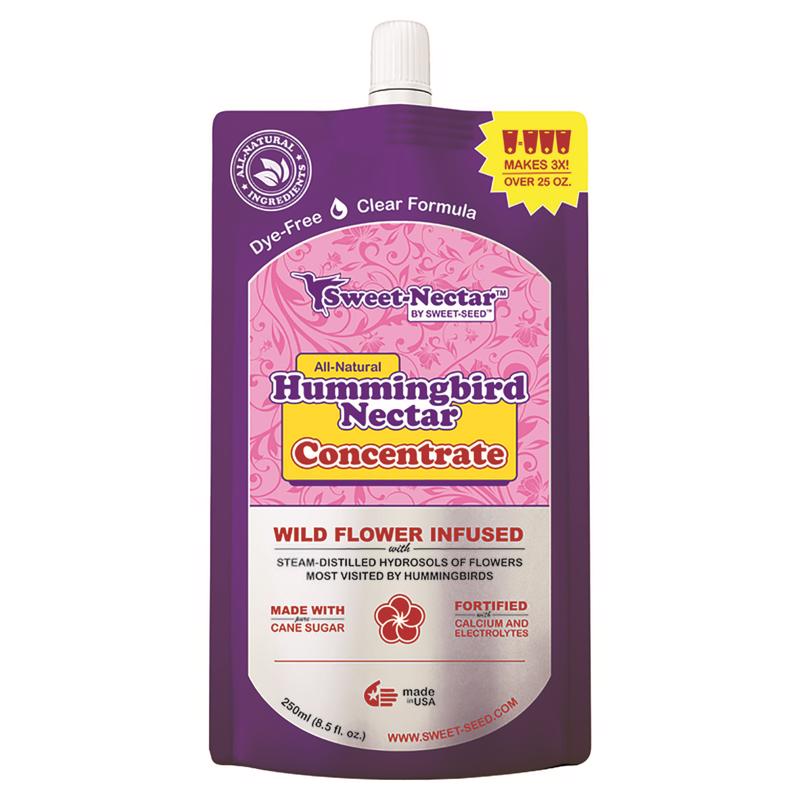 sweet-seed Hummingbird Nectar, (8.5 oz) Concentrate - Makes 3X The Volume - Extends The Life of Nectar for Hummingbird Feeders