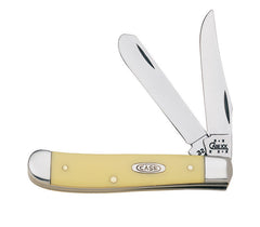 CASE XX WR Pocket Knife Yellow Synthetic Mini Trapper Cv Item #029 - (3207 Cv) - Length Closed: 3 1/2 Inches
