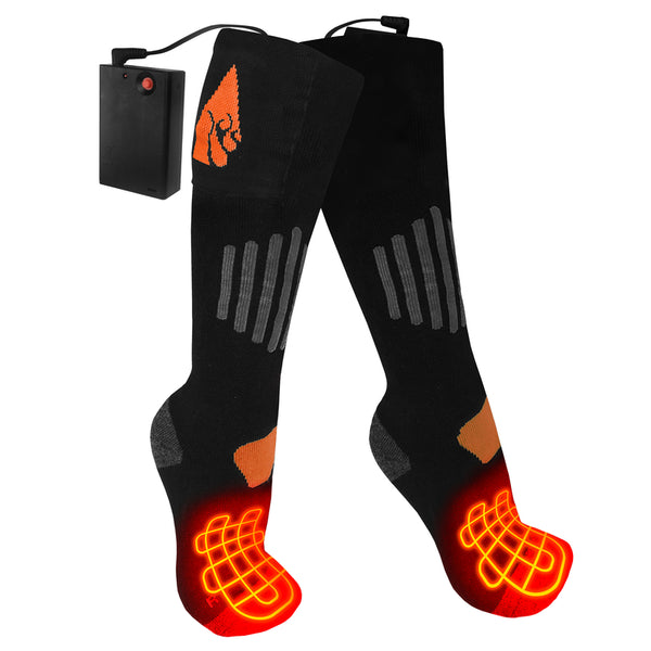 ActionHeat AA Battery Heated Socks - Unisex Warm Socks w/Built-in Heating Panels, Heat Reflective Technology, 4.5V Heating Socks L/XL