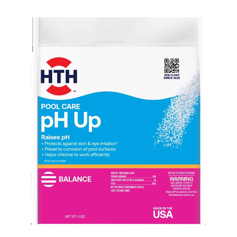 HTH 67058 Swimming Pool Care pH Up, Raises pH, Swimming Pool Chemical, 4 Lbs