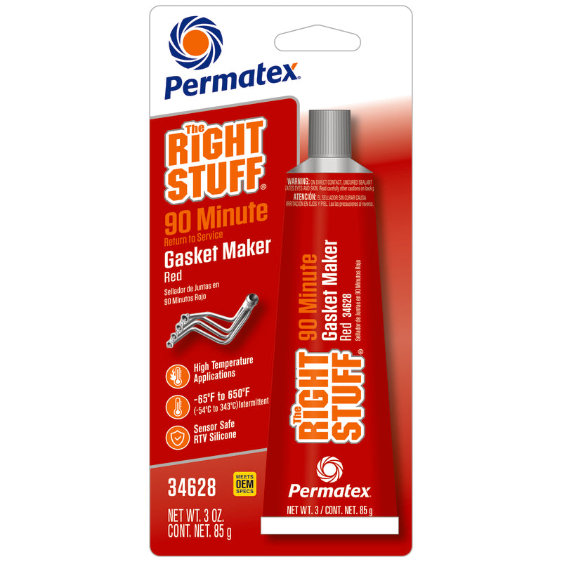 Permatex 34628 Right Stuff 90 Minute Red High Temperature Gasket Maker, 3 oz