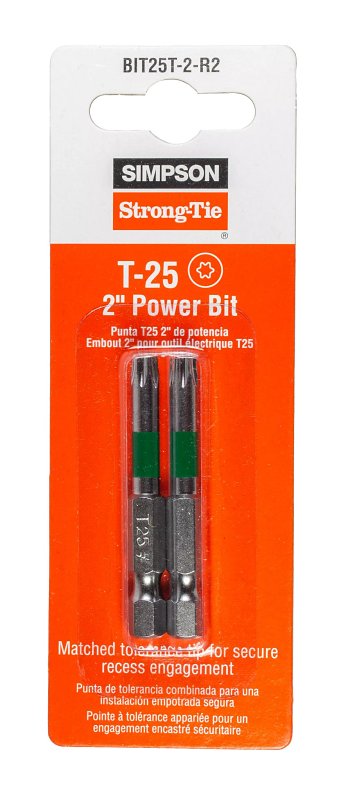 Simpson Strong-Tie BIT27T-2-R2 T27 6-Lobe-Drive 2-in. Power Bit (2-Qty) BIT25T-2-R2