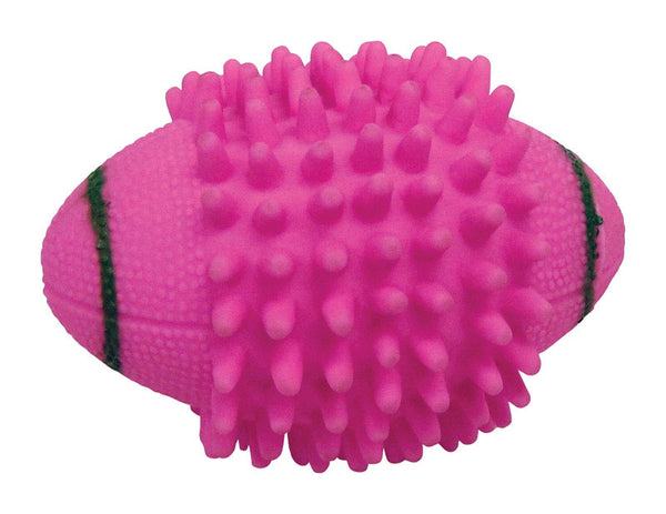 Boss Pet 52984 4'' Vinyl Spiked Football Dog Toy with Squeaker