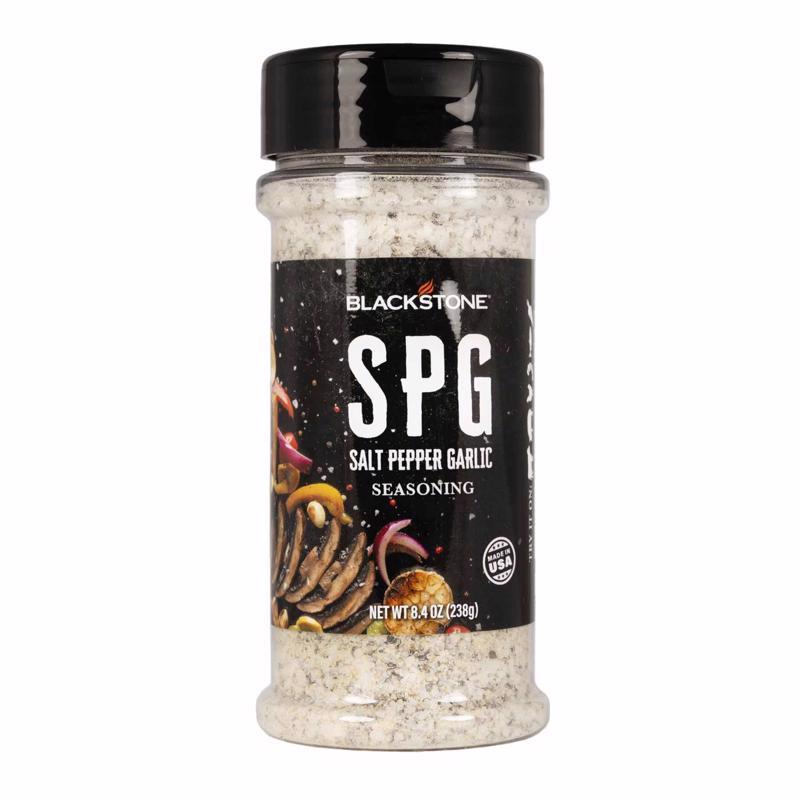 Blackstone 4229 Salt Pepper Garlic (SPG) Seasoning Cooking Chicken, Beef, Fries, Steak, Poultry, Vegetables or Sprinkling On All Foods, All Purpose Grill Flavorful Mix, BBQ Rub, 6.2 Oz, Multicolored