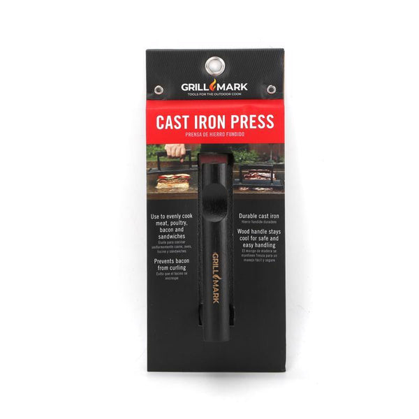 Grill Mark Black Cast Iron/Wood Meat Press 08821ACE