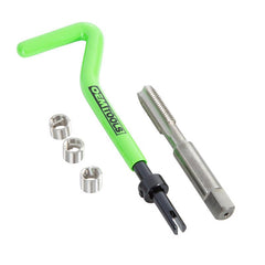 OEMTOOLS 25628 M8 1.25 Thread Repair Kit, Metric Spark Plug Chaser, Stainless Steel Permanent Rethreader Tool Set, Drill Compatible Spark Plug Tool, Green and Chrome
