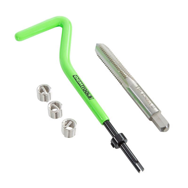OEMTOOLS 25604 5/16 Inch Thread Repair System, 3 SAE Threaded Metal Inserts for Bolt Thread Repair, Spark Plug Thread Repair Kit, 5/16'' Rethreader Kit