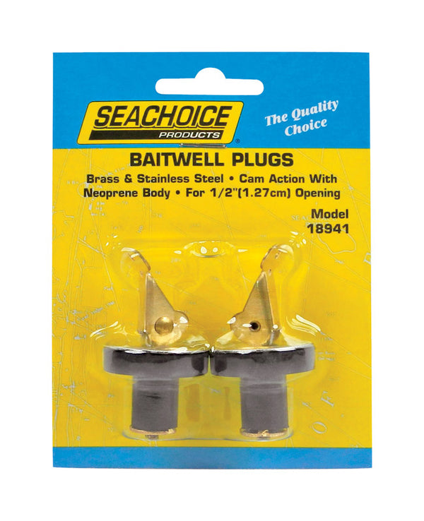 Seachoice Deck and Baitwell Plug, 1/2 in. Brass, 2 Count (Pack of 1) 18941