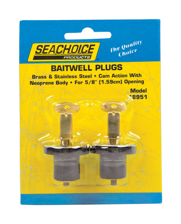 Seachoice Deck and Baitwell Plug, 5/8 in. Brass, Set of 2 18951