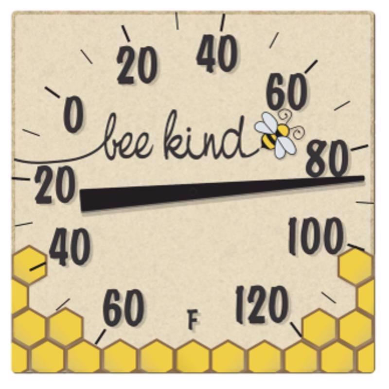 Taylor Bee Kind Indoor Outdoor Tabletop Thermometer, Decor for Patio, Pool, or Garage, 8 Inch, Multi-Color