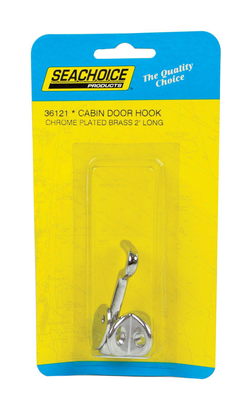 Seachoice Chrome-Plated Cast Brass 2 in. Marine Cabin Door Hook w/ #6 Fastener
