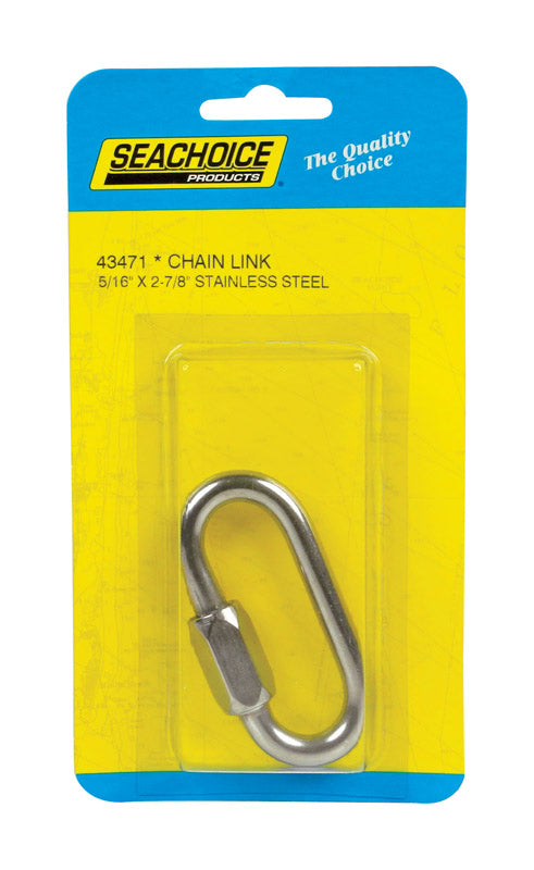 Seachoice Stainless Steel Chain Link w/Threaded Locking Nut, 5/16 in. X 3 in.