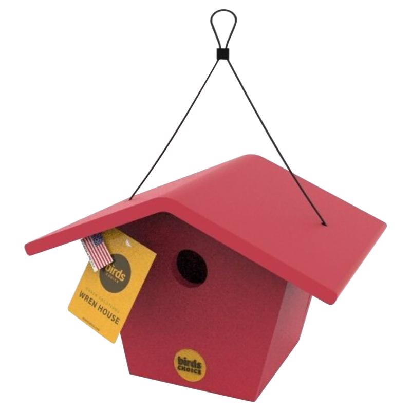 Red Recycled Plastic Wren House by Birds Choice Bcwhrd