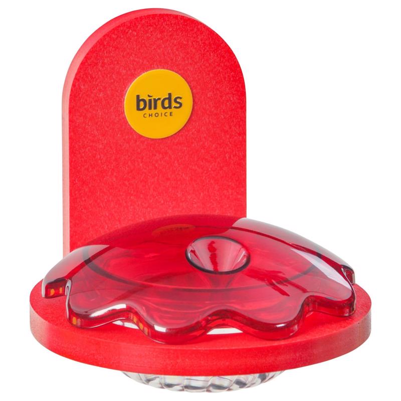 Birds Choice Hummingbird Feeder in Red Recycled Plastic, Window Mount Bcwmrd