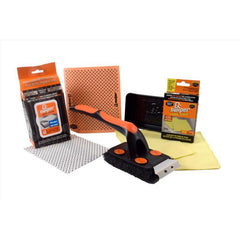 Proud Grill Q-Swiper XL Complete Grill Cleaning Kit - Long Bristle & Wire-Free Brush, Steam-Clean Cloths, Moist Wipes, Exterior Reusable Cloth & Plastic Tray, Grease & Grime Remover, BBQ Accessories 1430C