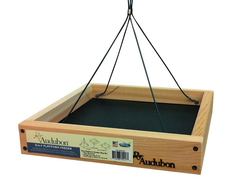 Woodlink Audubon 3 In 1 Platform Feeder 13 In. X 13 In. X 2.5 In. Cedar