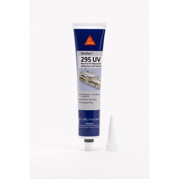 SIKA Sikaflex-295 UV White - UV & Saltwater Resistant Marine Adhesive Sealant, 3 oz Tube - Paintable, Sandable, Bonds Organic Glass 884-610586