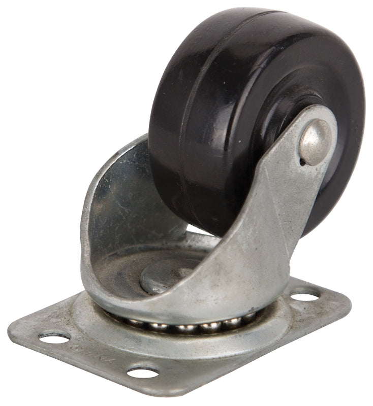 MINTCRAFT JC-H05 ProSource Heavy Duty Swivel Caster, 2 in Dia X 1-1/4 in W, 125 Lb, Rubber, 2", Black