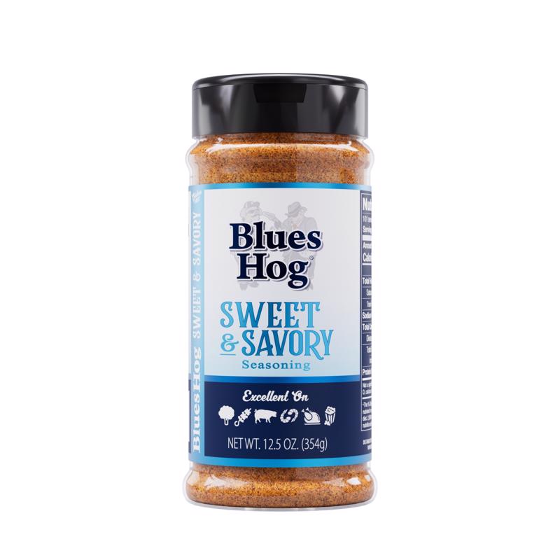 Blues Hog Sweet & Savory Seasoning, Gourmet Dry Rub with Sweet Heat, All-Natural, Gluten-Free, Made in the USA (12.5 oz.)