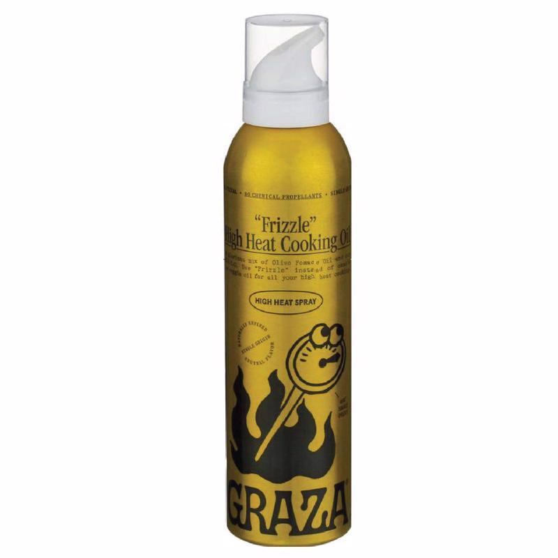 Graza Frizzle High Heat Cooking Oil Spray - Cooking Oil with a High Smoke Point & Neutral Flavor in a Spray Bottle for Frying, Baking & Grilling - Oil Made from 100% Olives – 5 oz (148ml)