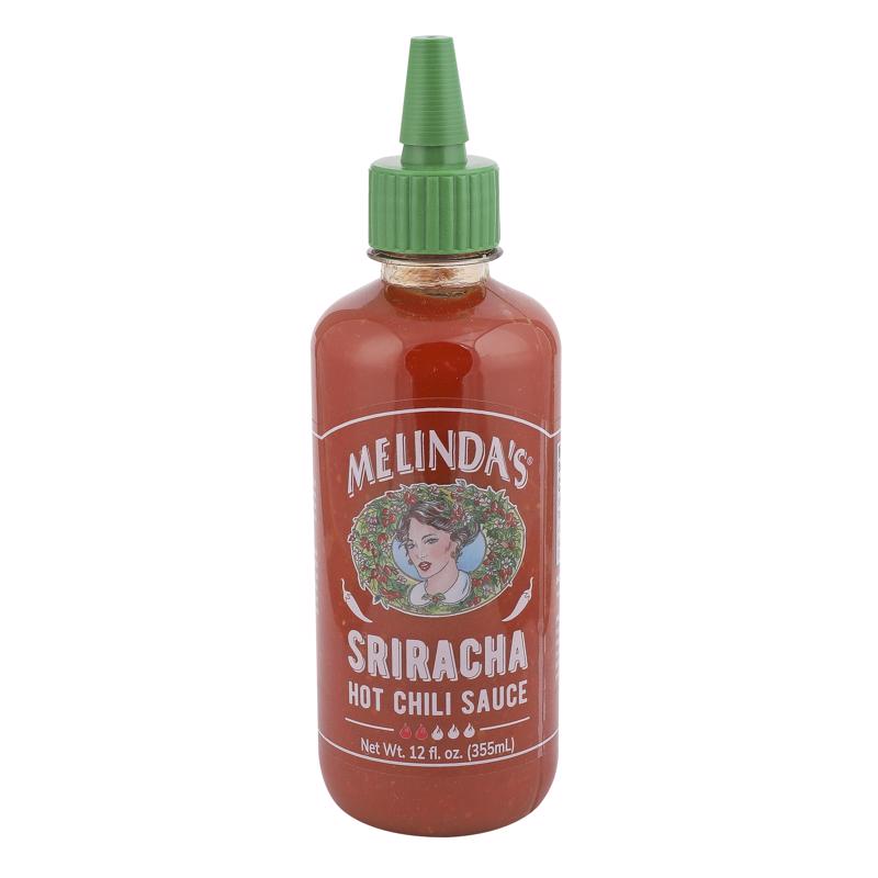 Melinda’s Sriracha Hot Sauce - Classic, Gourmet Sriracha Sauce Made with Fermented Red Jalapeños & Garlic - Keto, Vegan, Non-GMO and Gluten Free Hot Sauce - 12oz, 1 Pack