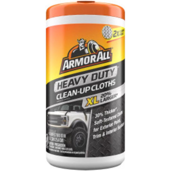 Armor All Heavy Duty Clean-Up Cloths, Extra Large Car Wipes, Great for Interior and Exterior Car Cleaning, 40 Count AHDWMPXC-1USLT